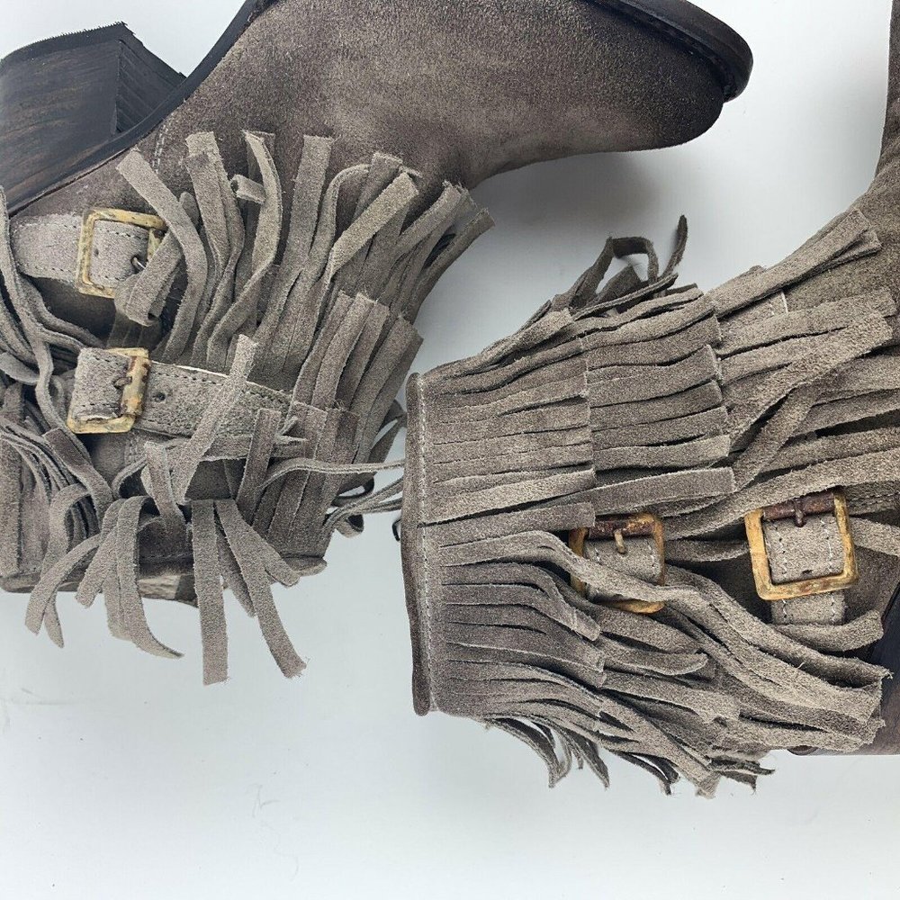 Freebird Belle Boots 7 Taupe Brown Leather Suede - Picture 10 of 12